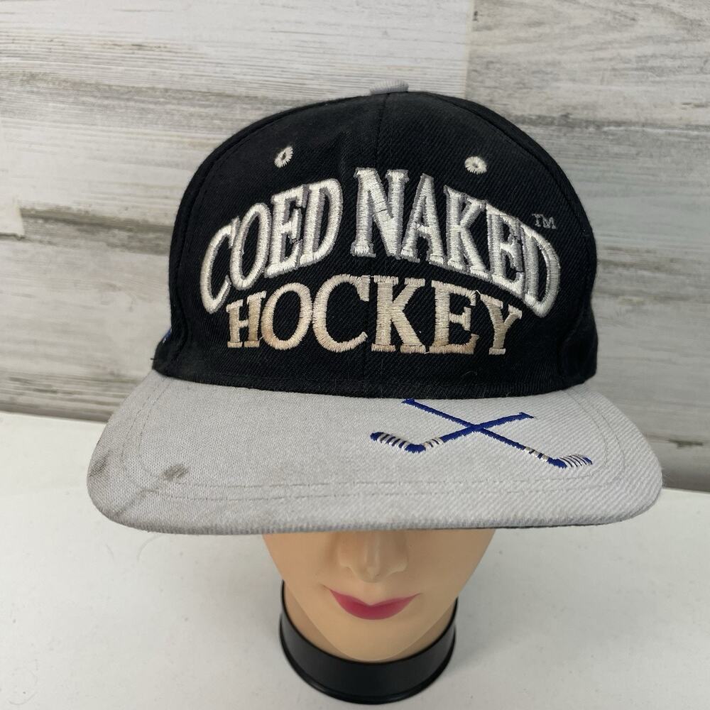 Coed Naked Ice Hockey Hat Men's OS Black Snapback‎ On Ice Is Twice As Nice Cap